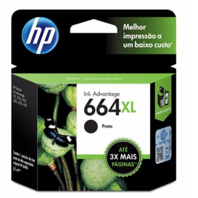 Cartucho hp 664 xl negro